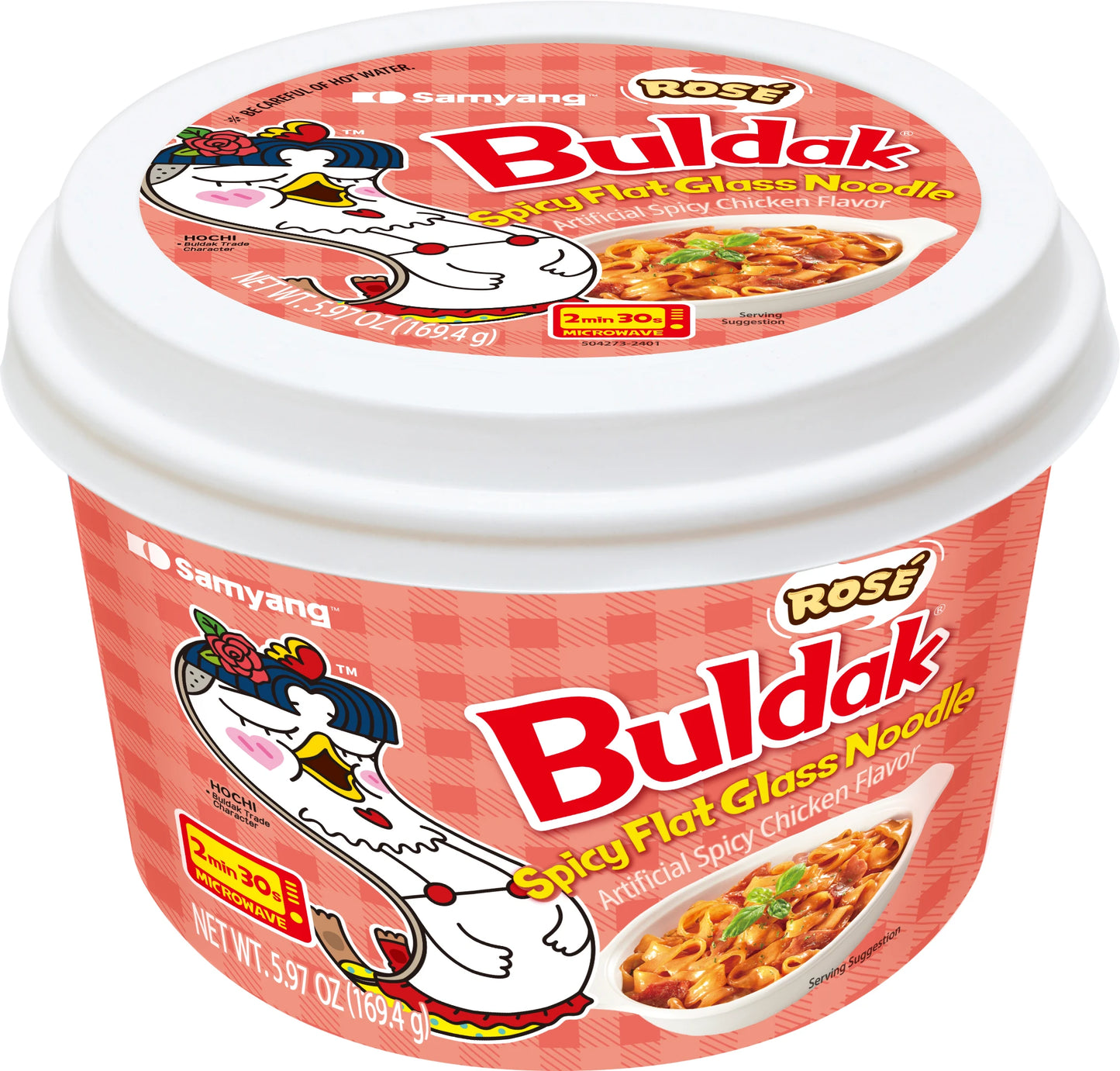 Buldak Wide Glass Noodle Rose - US 6065