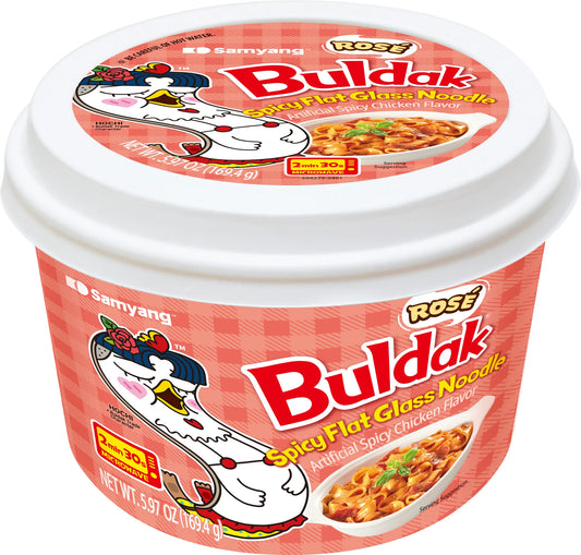 Buldak Wide Glass Noodle Rose - US 6065