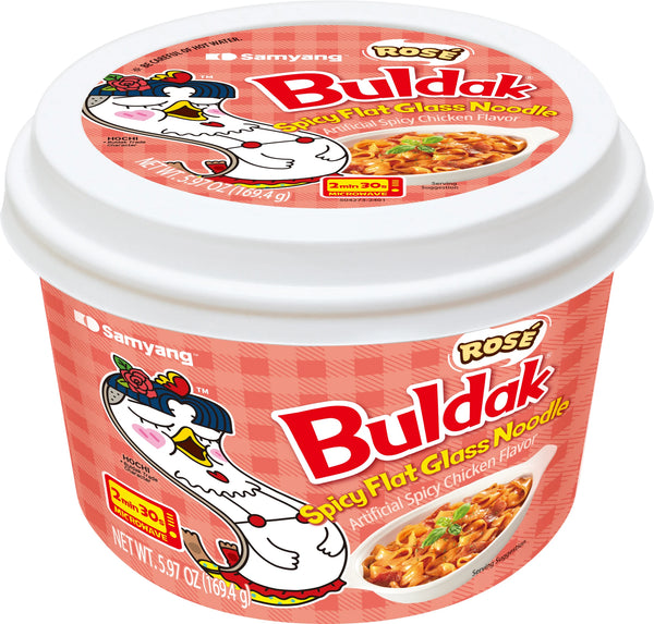 Buldak Wide Glass Noodle Rose - US 6065